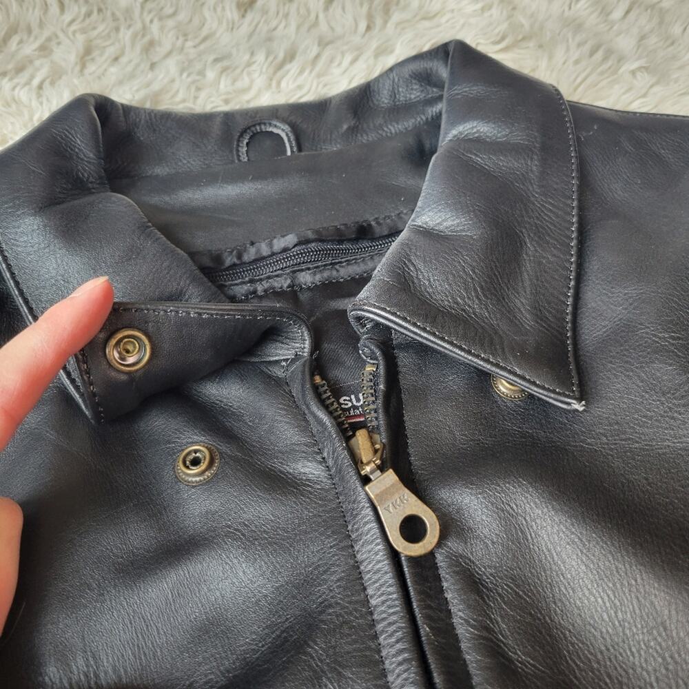 Wild Ride Women's Vintage Black Leather Fitted Motorcycle Jacket Lined 22 XL - Picture 10 of 13